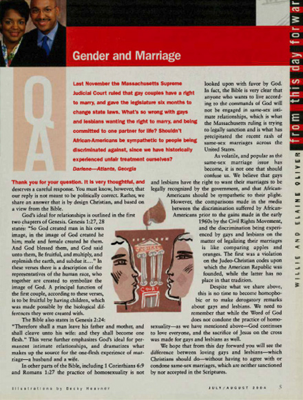 Gender and Marriage article