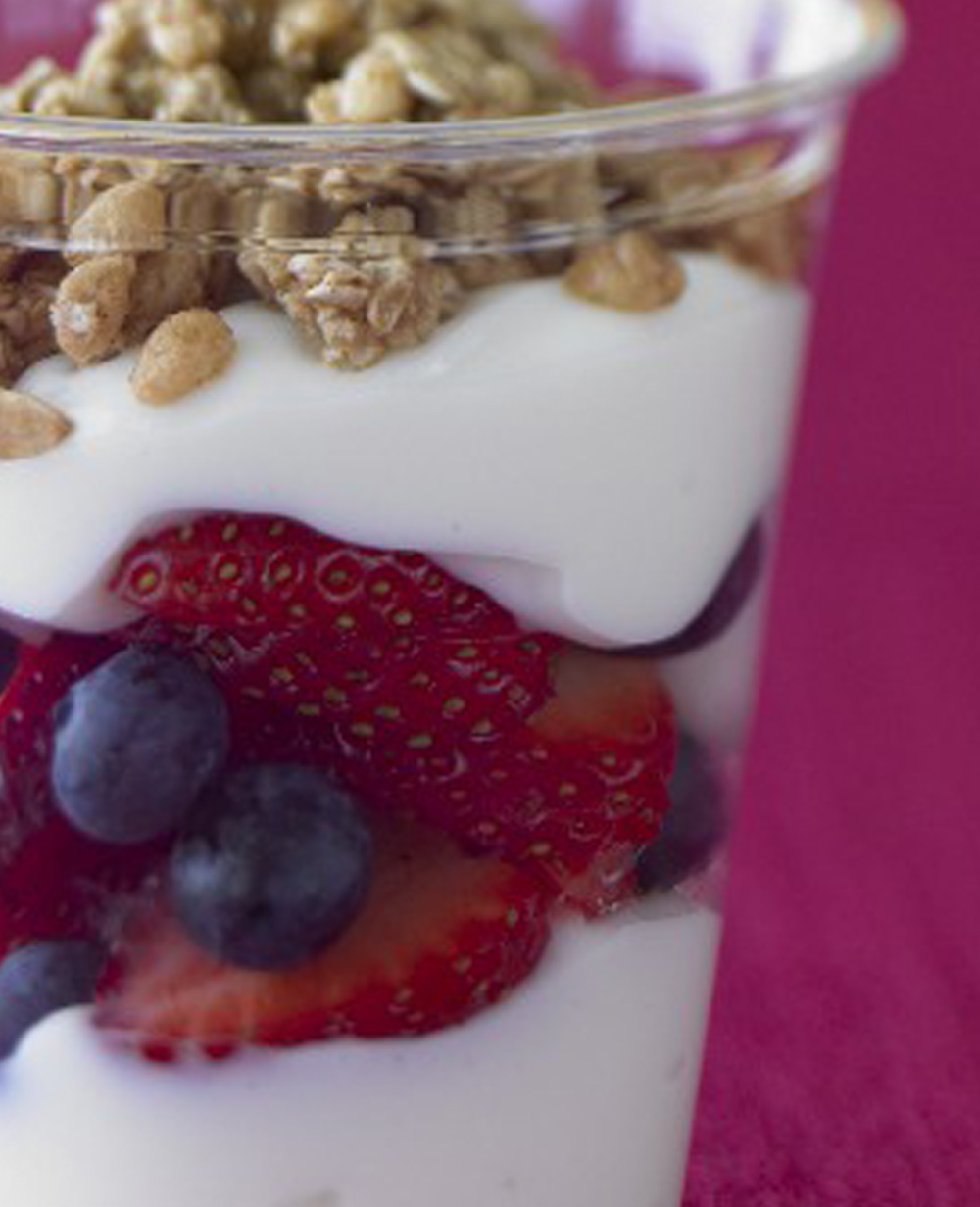 Yogurt cup with fruit