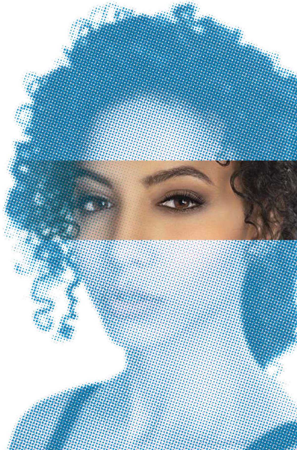 Woman in dotted texture