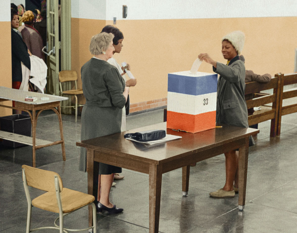 Woman voting