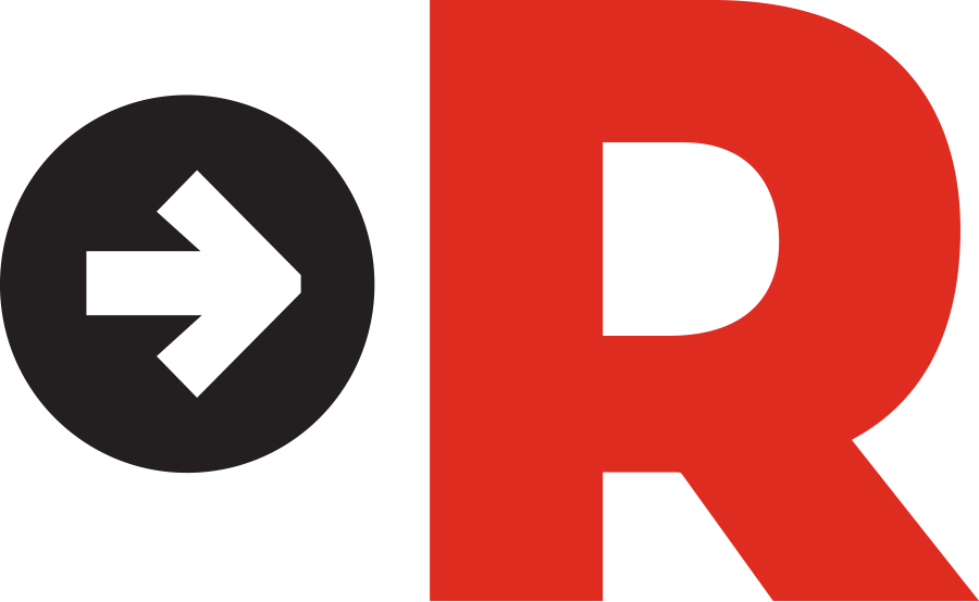 letter r with black arrow