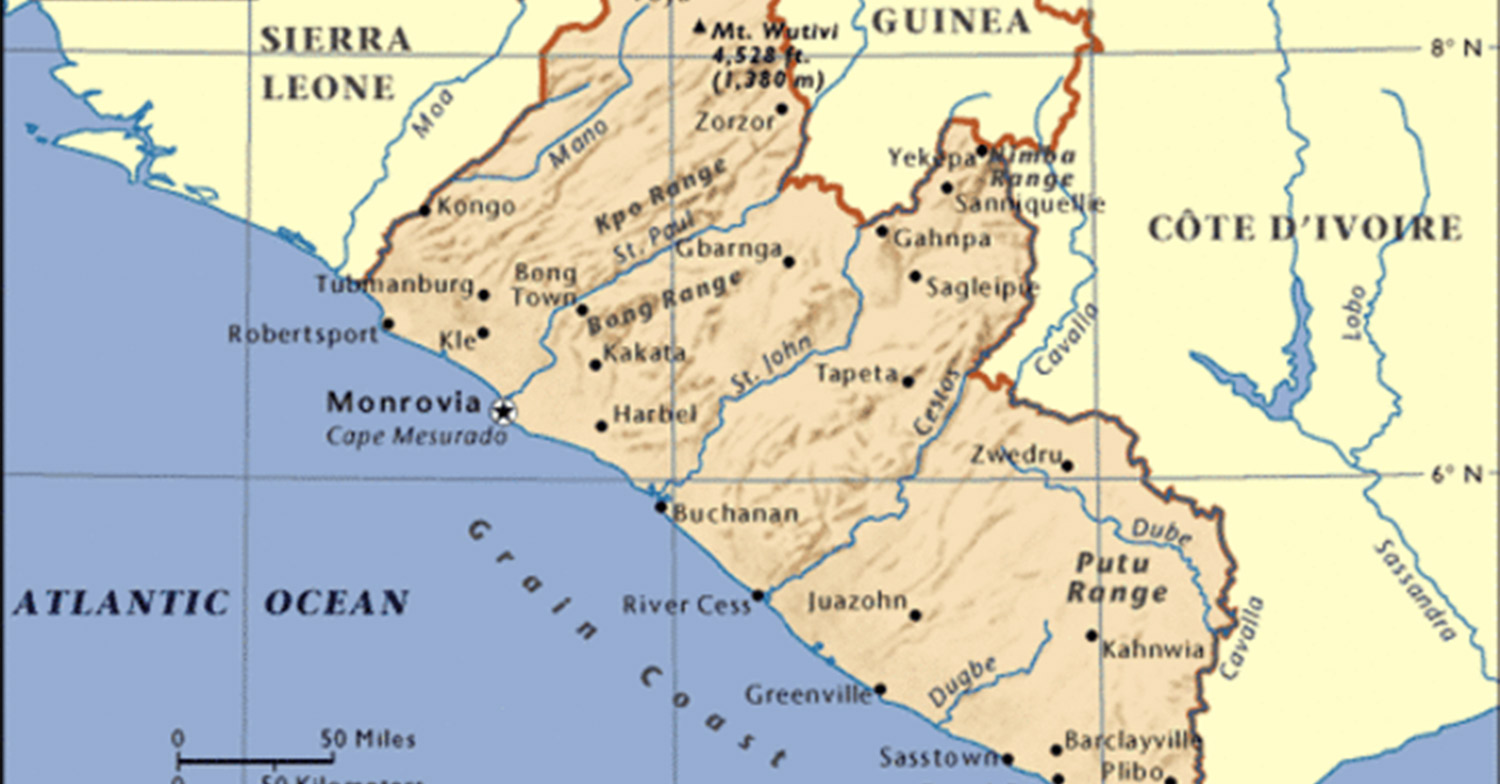 map of Cape Mesurado in east Africa