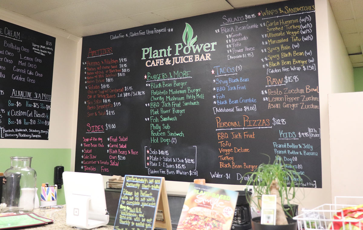 chalkboard for Plant Power Cafe & Juice Bar