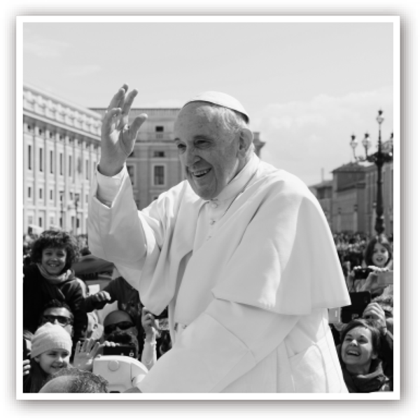 Pope Francis greeting a crowd