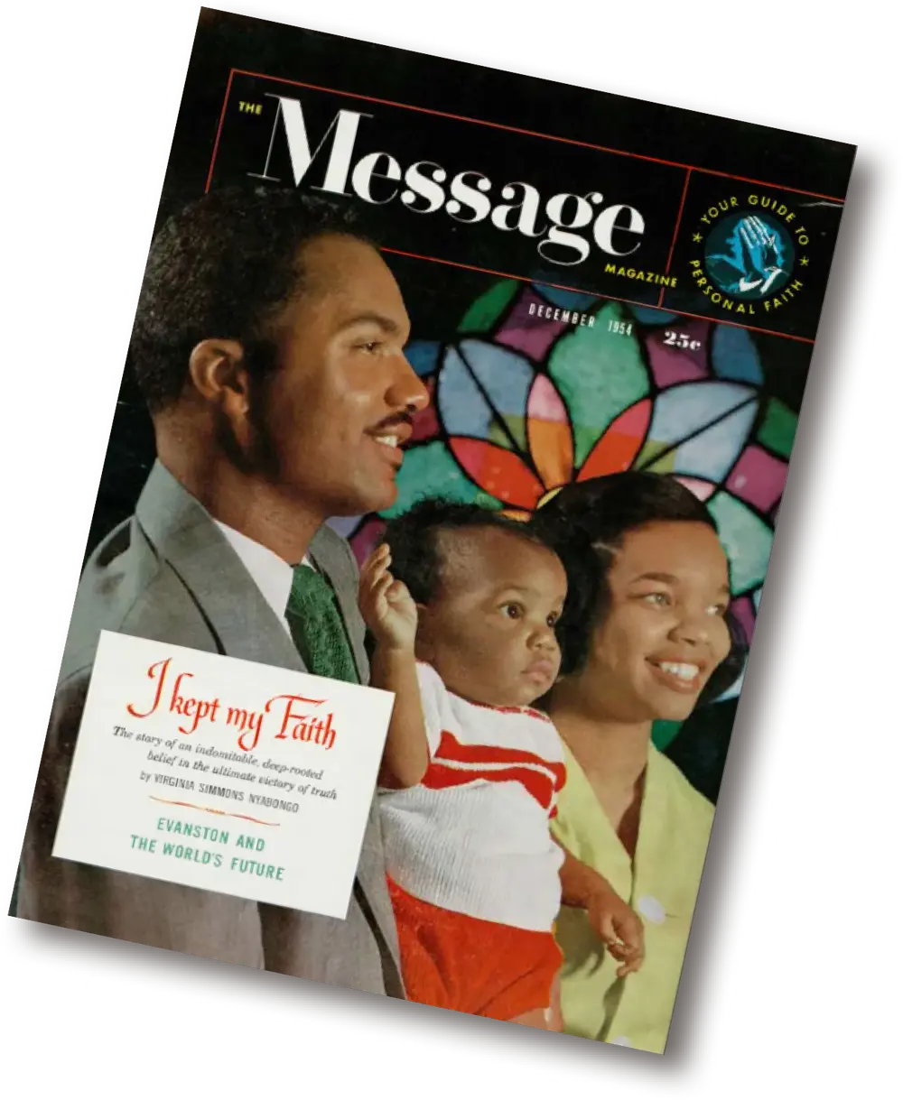 December 1954 issue cover of Message Magazine featuring "I Kept my Faith"