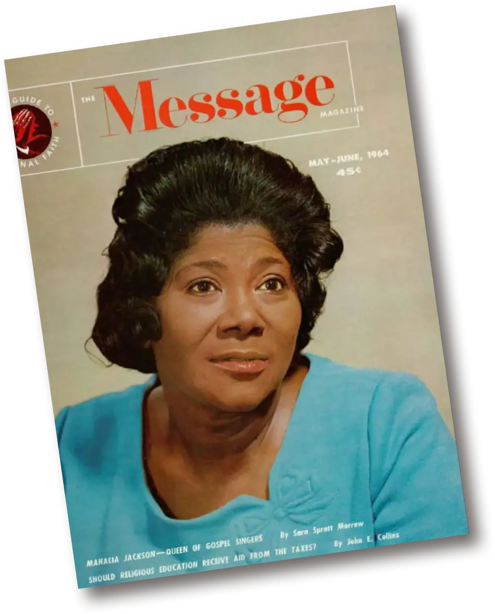 May/June 1964 issue cover of Message Magazine featuring "Mahalia Jackson–Queen of Gospel Singers"