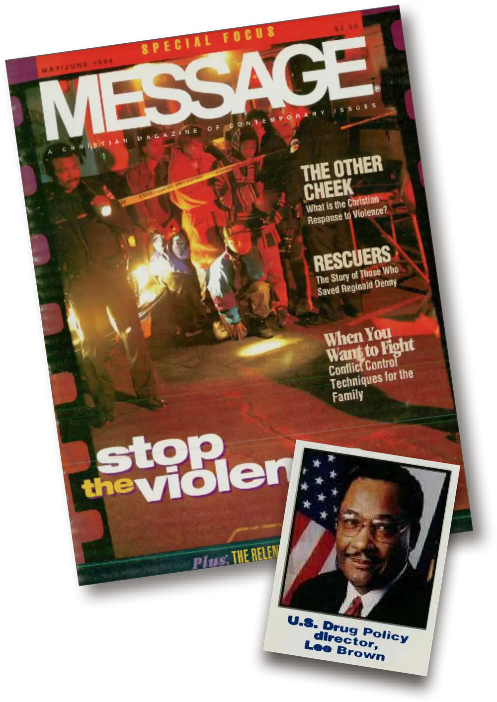 May/June 1994 issue cover of Message Magazine featuring "Stop the Violence"