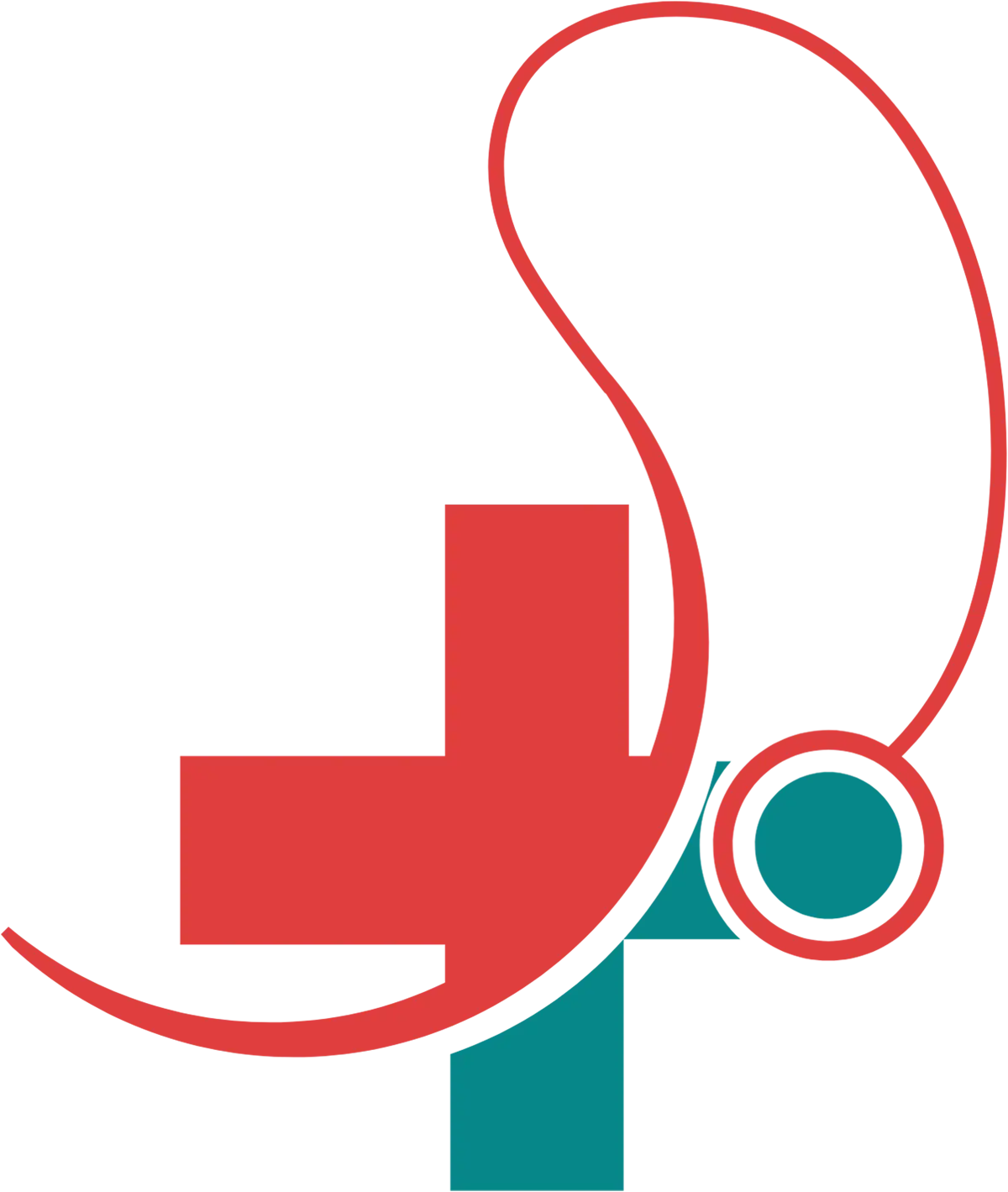 medical plus sign with a stylized stethoscope