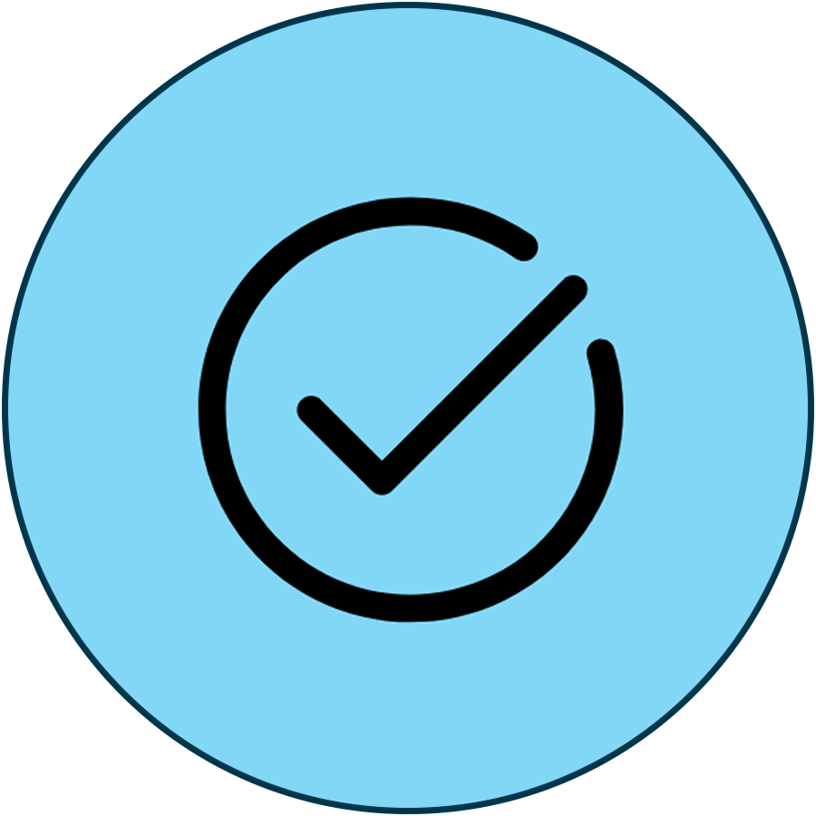 line illustration of circled check mark