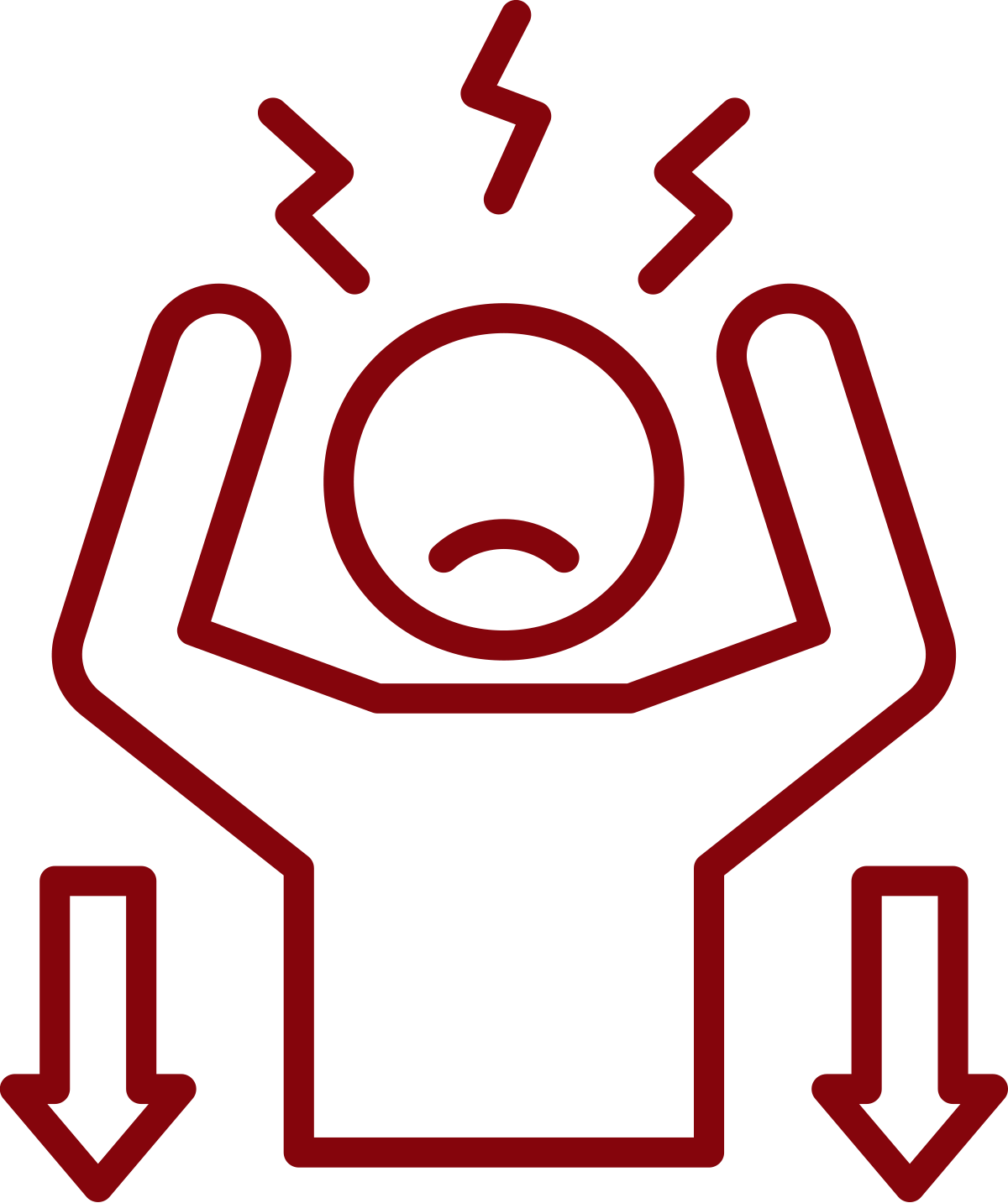 digital outline of stressed person