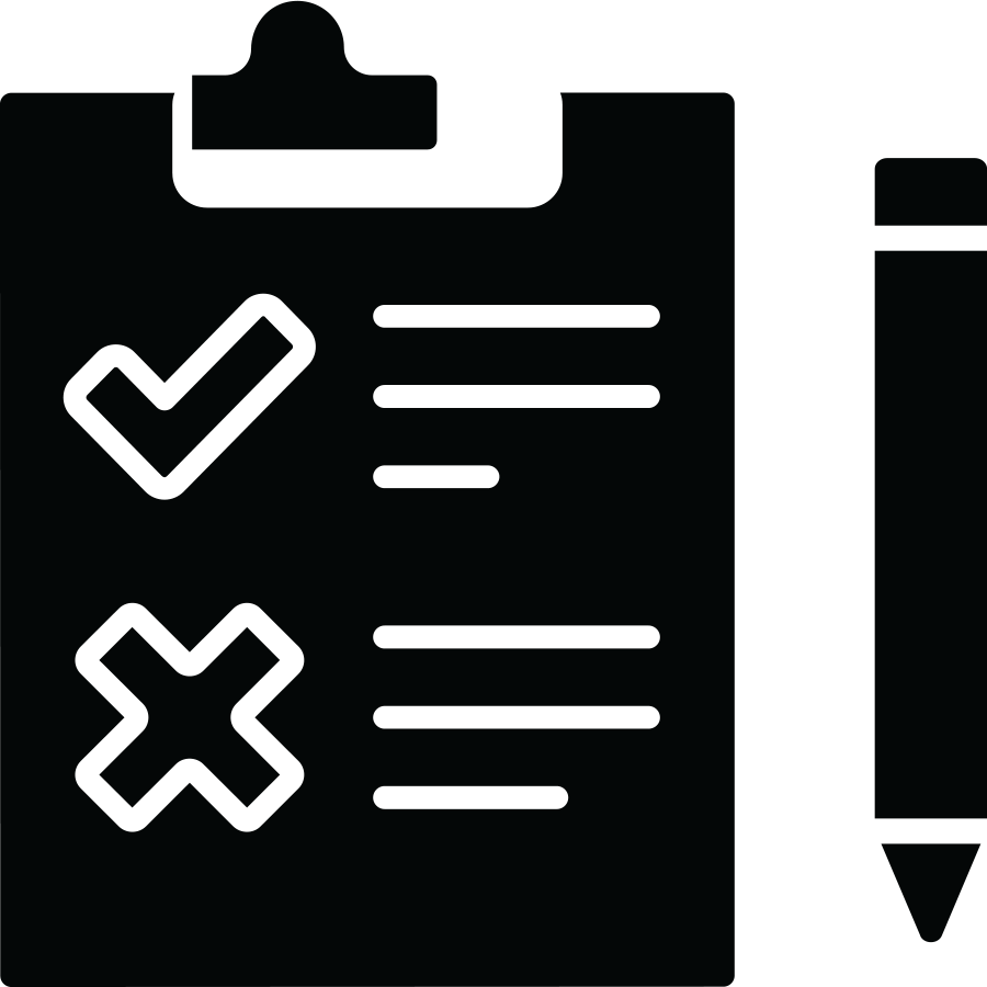 icon of a clipboard and a pencil